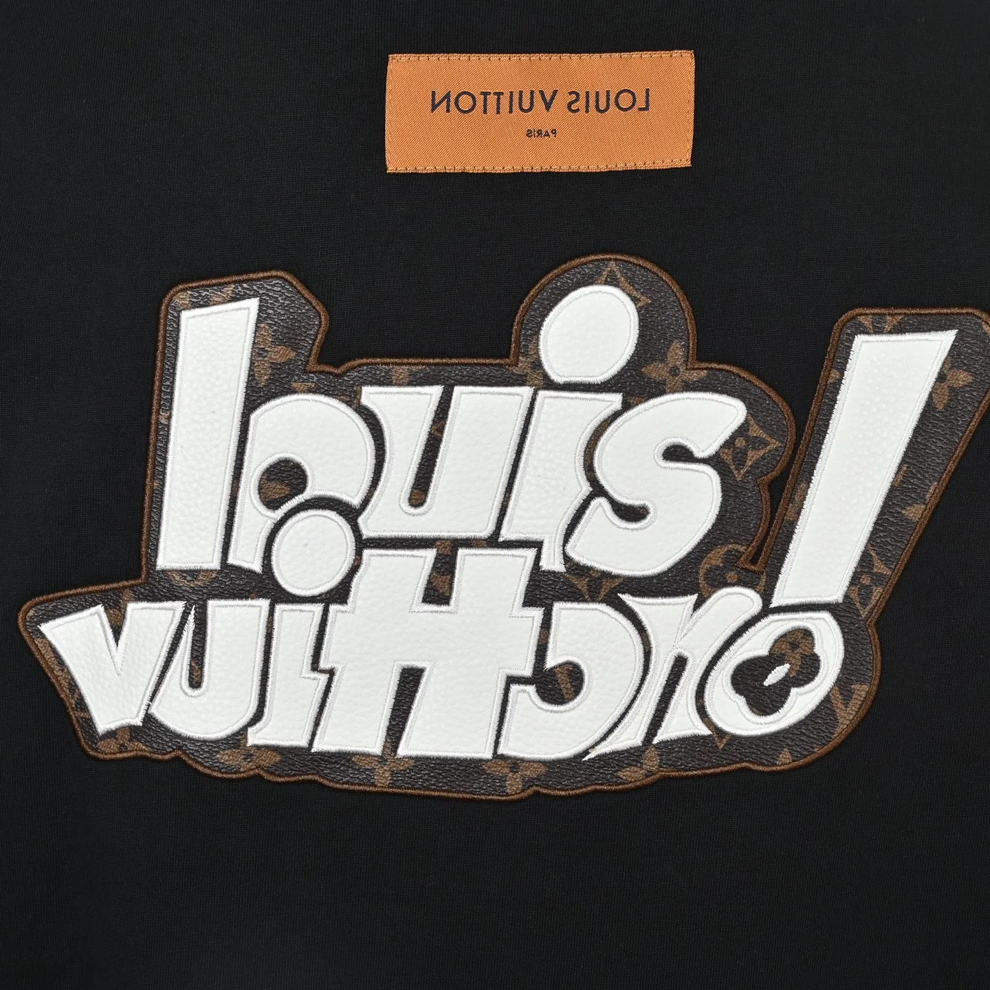 Louis Vuitton/Louis Vuitton front and rear leather letter short sleeves